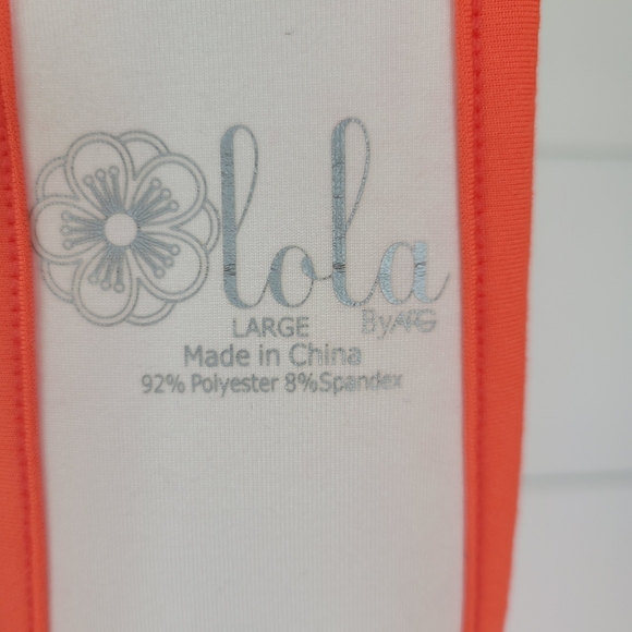 LOLA by AFG Athletic Sporty Racer Back Tank Mini Dress Coral Orange Large NWT - Picture 9 of 13